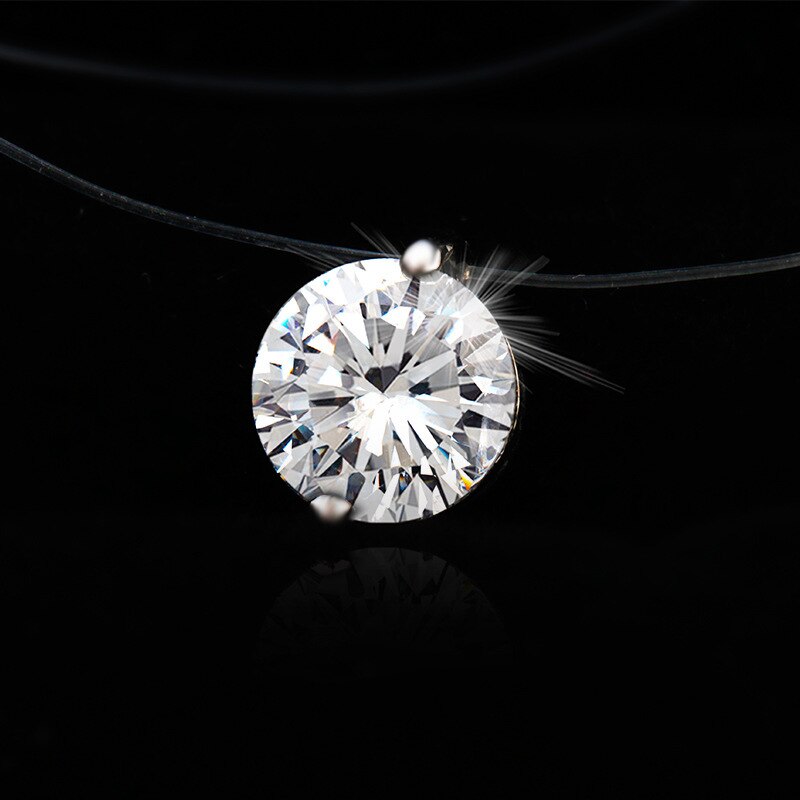 Collar de cristal con colgante de circonita para mujer, Gargantilla brillante, joyería fina,