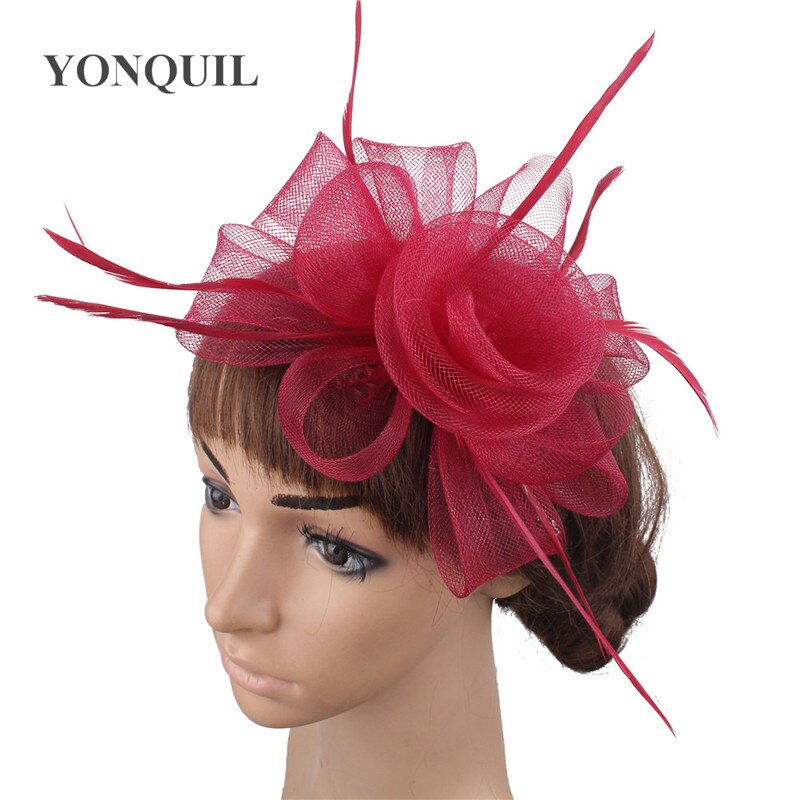 mariée coiffe de mariage accessoires dames femmes fête Vintage Fascinators coiffure épingle à cheveux lumière violet accessoire de cheveux: marron
