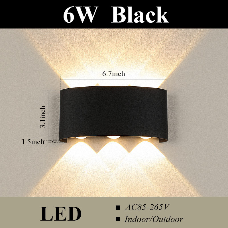 110V 220V LED-Außenwand leuchten wasserdichte Wand leuchten 6//12w für Innenhof Straßen garten Dekoration Haus leuchte: Dark Khaki / Warmes Weiß / 6w