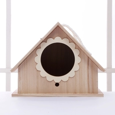 Nido de loros grande de madera maciza nido de loros al aire libre casa de madera nido cálido caja de cría starling Piel de tigre pájaro pequeño nest03