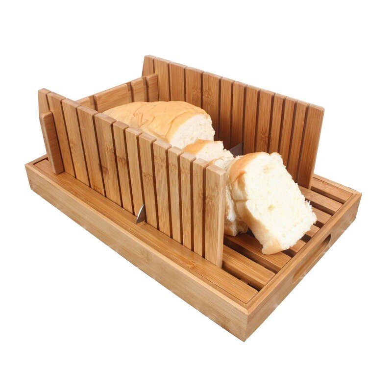Bamboo Bread chopping board With bottom Easy to cut bread dessert Bread slice board Bread tray Kitchen supplies