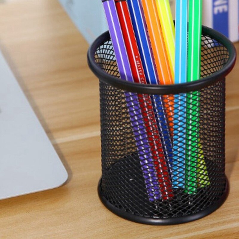 Pencil Case Pencil Holder Office Desk Metal Mesh Pen Stand Pencil Stationery Holder Desk Organizer Stand Storage