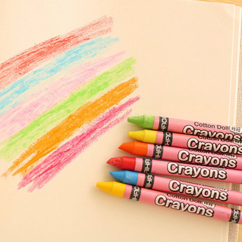 Cartoon Non-Toxic Crayon Oil Painting Stick Kids Student Pastel Pencils for Drawing(Random packaging color)