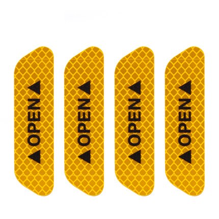 Car Sticker Stickers Car Reflective Sticker OPEN Reflective Tape Warning Mark Open Notice Accessories Car-styling Safety Mark: Yellow  B  4pcs