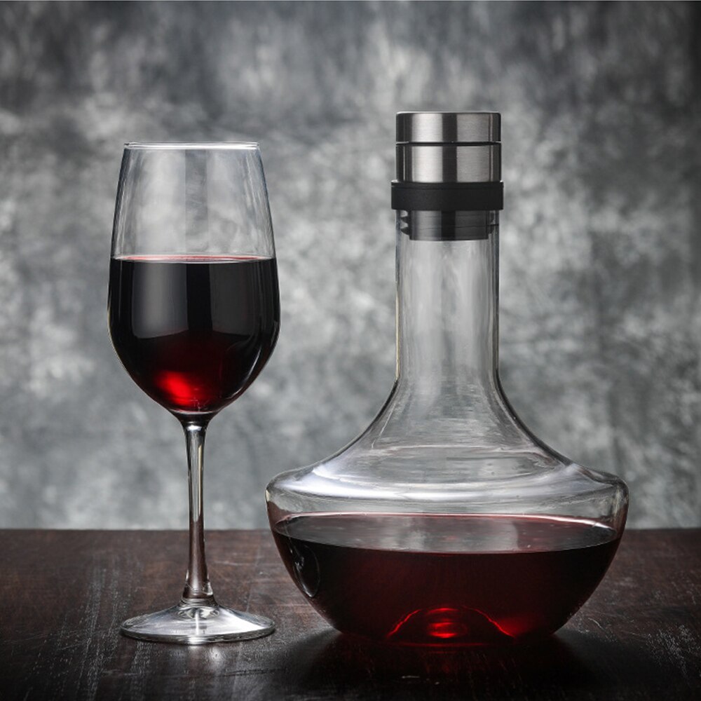 Bar Wine Accessories Glass Decanter Water Glasses Large For Family Bottle Jug Pourer Aerator Handmade Crystal 1400ML Breathing