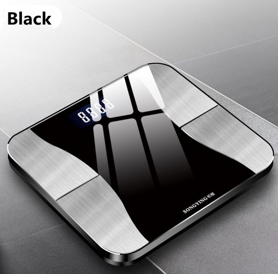 Analizador de composición corporal con aplicación para teléfono inteligente, báscula de grasa corporal compatible con Bluetooth, báscula de peso Digital precisa para Baño: Black