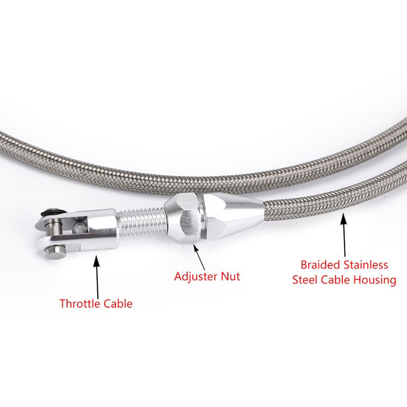 36" Throttle Gas Cable Kit Stainless Steel Braided For 97-07 Chevrolet/Chevy LS1 Engine 4.8L 5.3L 5.7L 6.0L TCB02