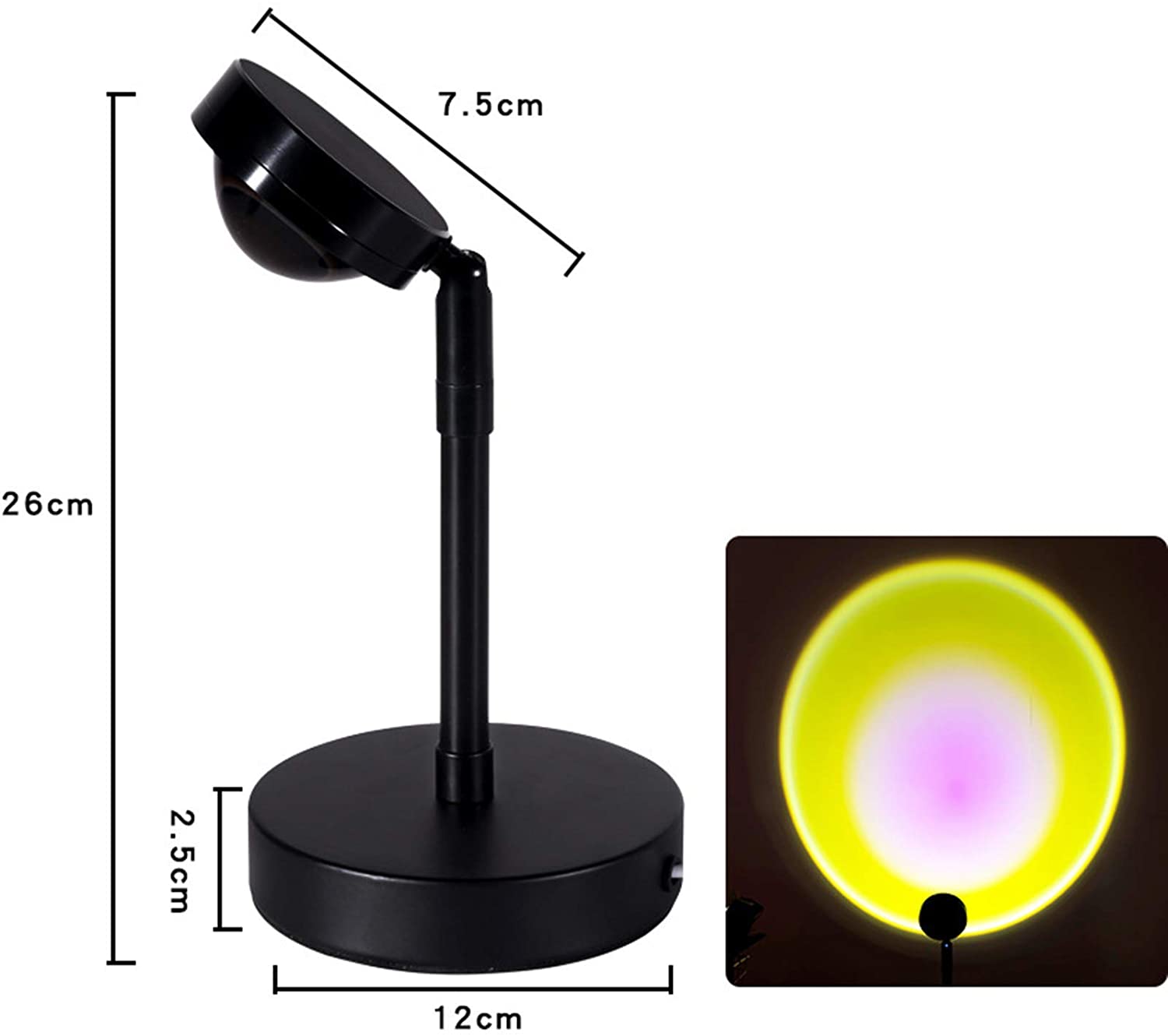 USB Sonnenuntergang Lampe Regenbogen Projektor Lampe LED Nacht Licht Für Heimat Schlafzimmer Coffe Einkaufen Hintergrund Zauberstab Dekoration USB Tisch Lampe: Sonne Lampe