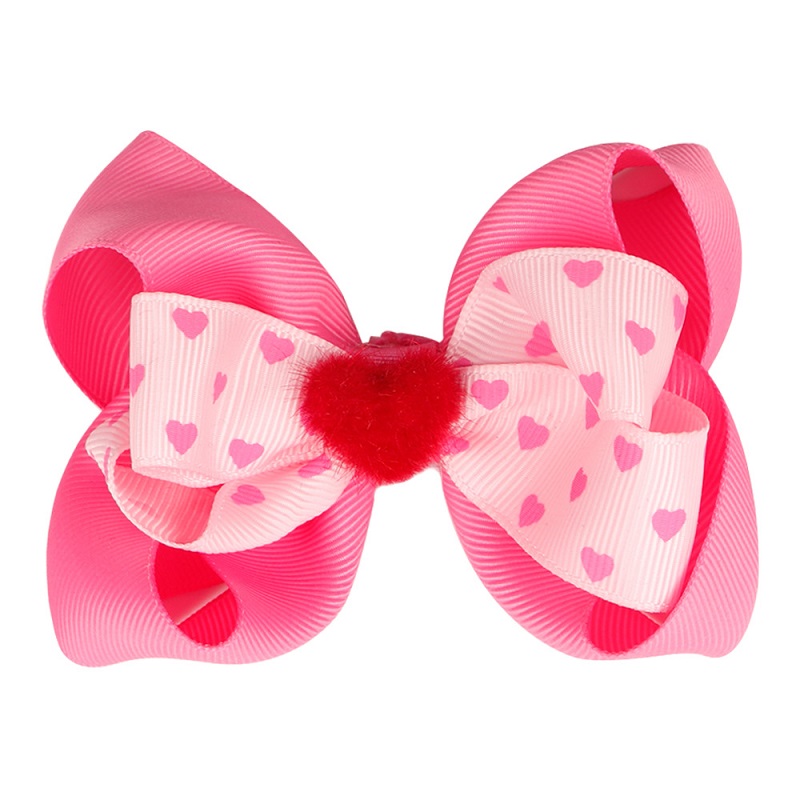 2022 1 Pcs Sweet Heart Valentine Day Hair Bows Popular Cheer Bows For Girls: black