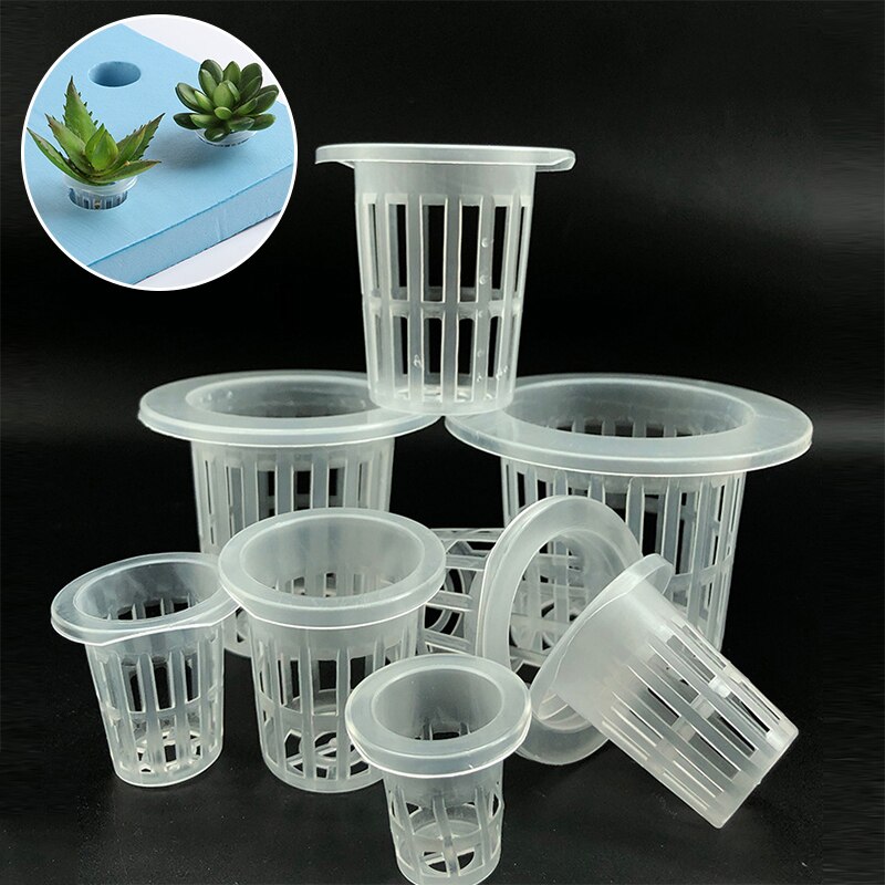 10 st hydroponic mesh kruka grönsaksplantering korg jordfri odling plast växt rooter kopp akvarium växt odla kruka