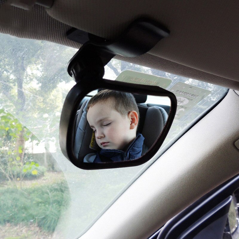 Miniespejo de seguridad para asiento trasero de coche, ajustable, convexo, Monitor para Bebés, Estilismo para coche, 2 en 1