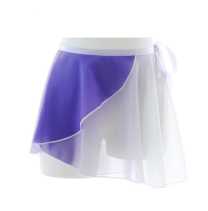 Faldas cortas de gasa para Ballet para mujer y niña, Ropa de baile ligera suave, falda de Ballet de Color contrastante negro-rojo: Purple White