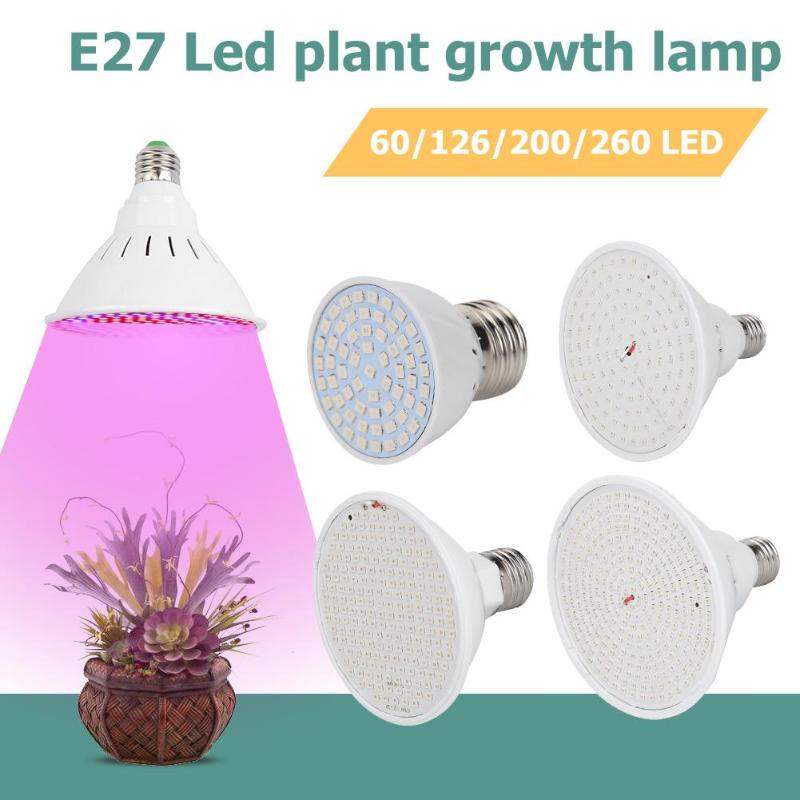 E27 60/126/200/260LED Grow Lamp for Indoor Vegetable Seedling Plant Growth
