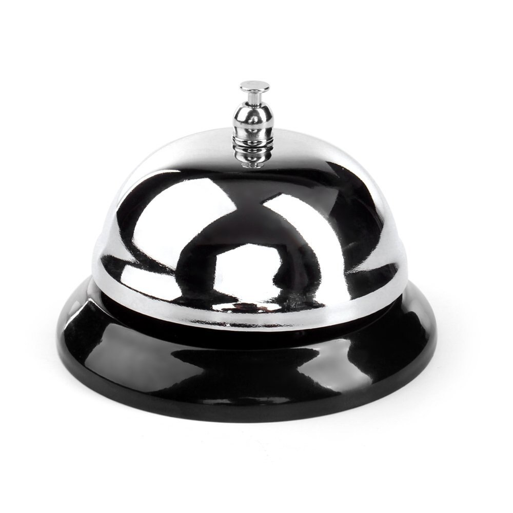 Ringklocka med svart bas pekknapp för kontor kök skrivbord bord hotell disk reception restaurang bar ringer tillbehör