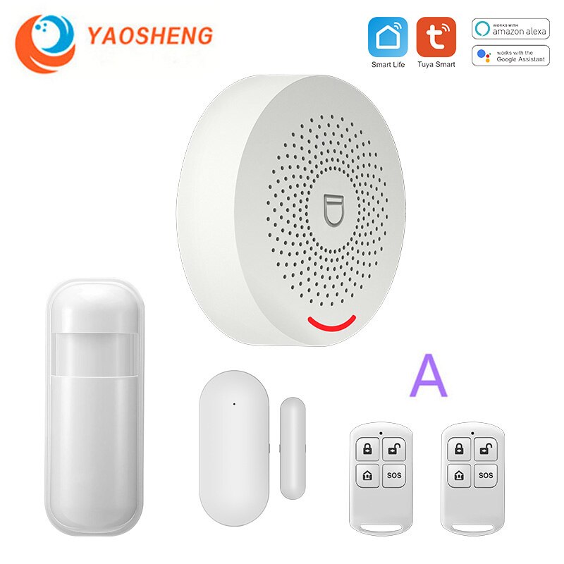 WIFI Intelligent Alarm Security System With Door Sensor Smart Life&amp;Tuya App Control Compatible With Alexa &amp; Google Assistant