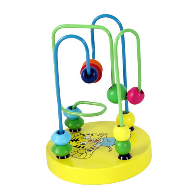 Børn pædagogisk legetøj træ perler rutschebane labyrint spil lyse farver børn hånd øjne træning: -en
