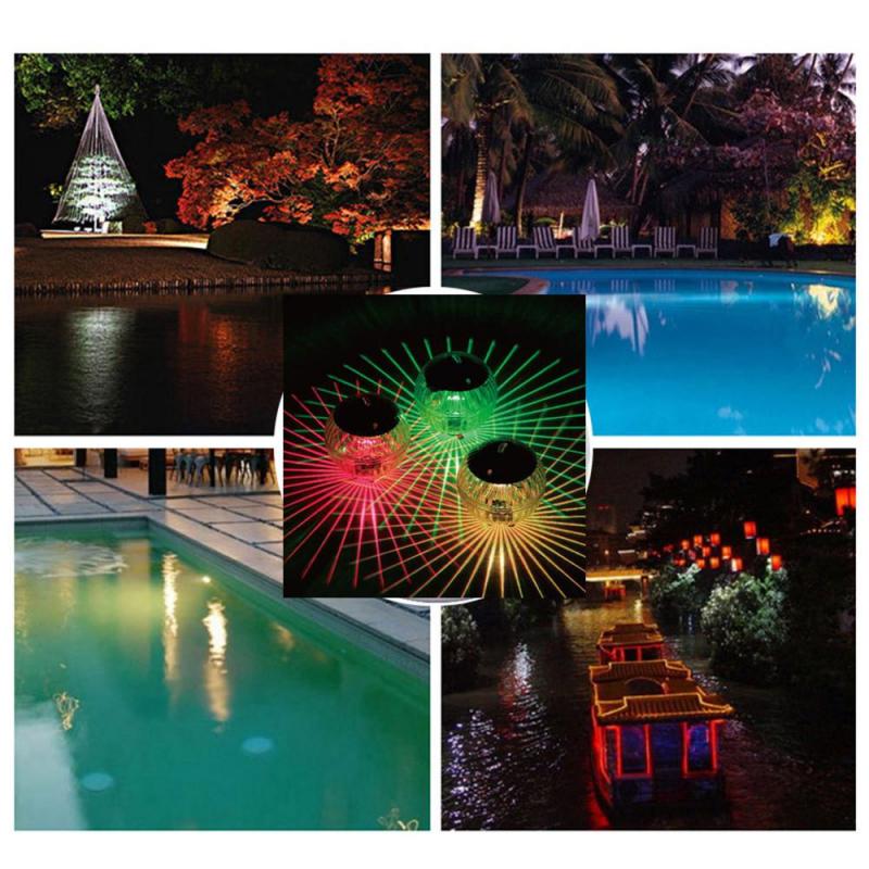 Luz LED de discoteca para piscina, foco impermeable de energía solar, multicolor, lámpara de deriva de agua flotante, de seguridad,