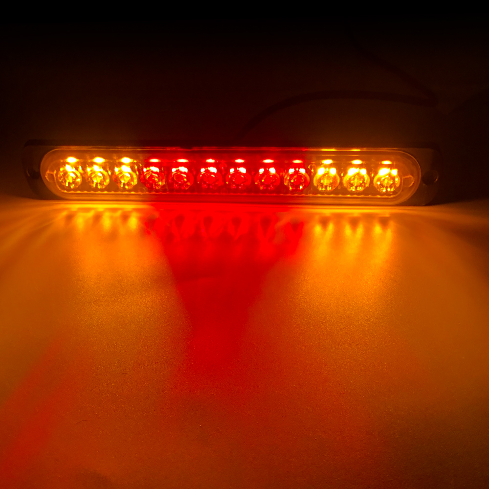 12 LED-Blitzwarnleuchte, weiß, verrotten, blau, LED-Seitenlicht, Rücklicht, 18 Blinkmodi für Auto, LKW, Licht, Polizeilichter, 12 V, 24 V: RGB