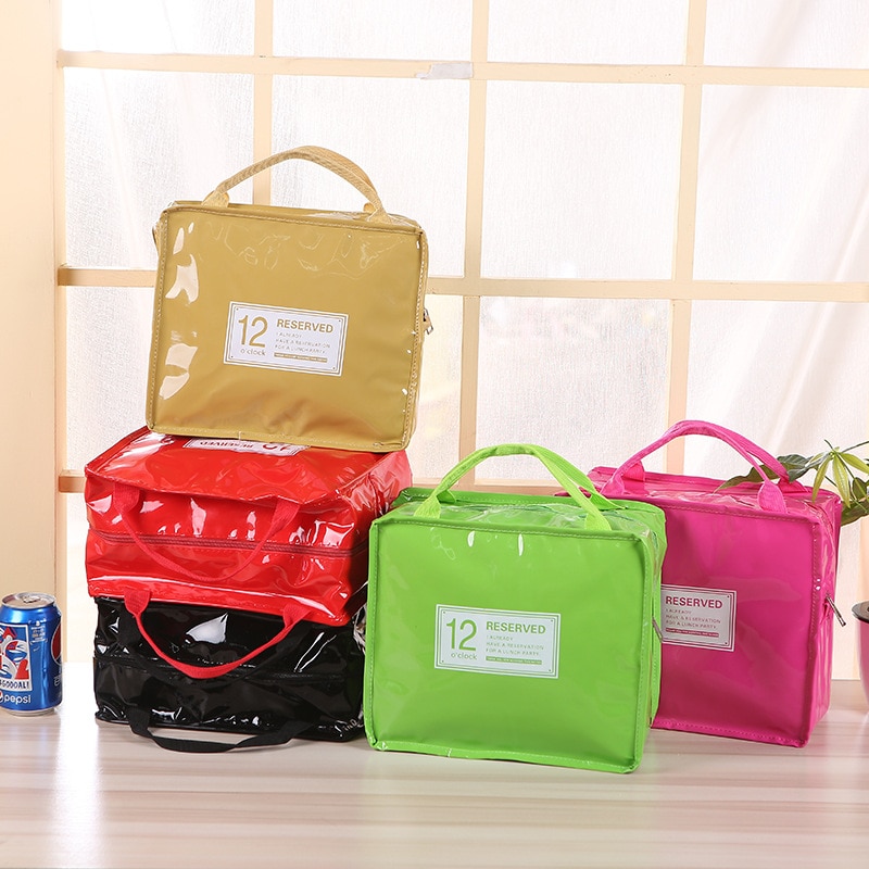 PU Leather Lunch Package Ice Pack Thermo Thermal Baby Bottle Bag for Women Kids Lunchbags Tote Cooler Lunch Box Insulation Bag