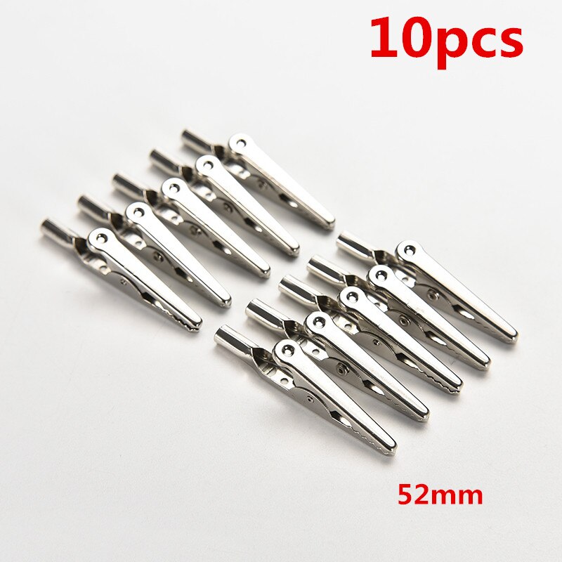 10pcs/lot Insulated Crocodile Clips Cable Lead Testing Metal Alligator Clips Clamps 52mm 48mm 45mm 28mm: 52mm