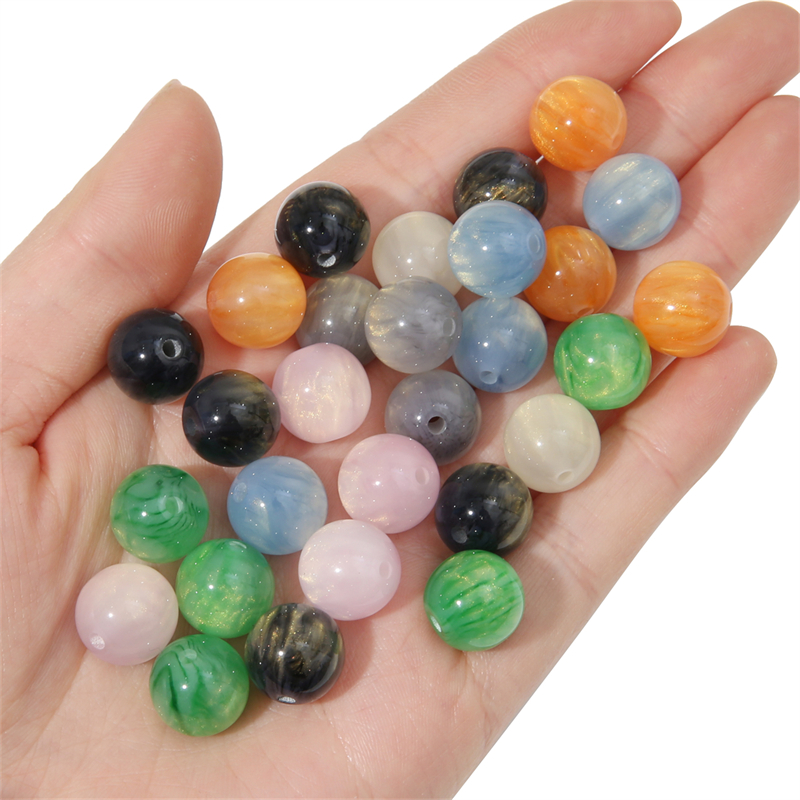 10 Stück Harz fließende Sand farbe Sternen himmel Perlen Katzenauge Perle für Halskette Armbinde Ohrring Schmuck Herstellung Hand gefertigte Perlen 12mm