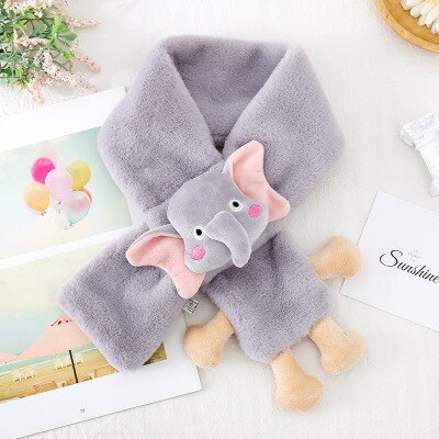 Bavoir couvre-chef en peluche pour femme, Version coréenne, court, , dessin animé, mignon, pour garçons et filles, étudiant et enfant, mignon, D54: gray elephant