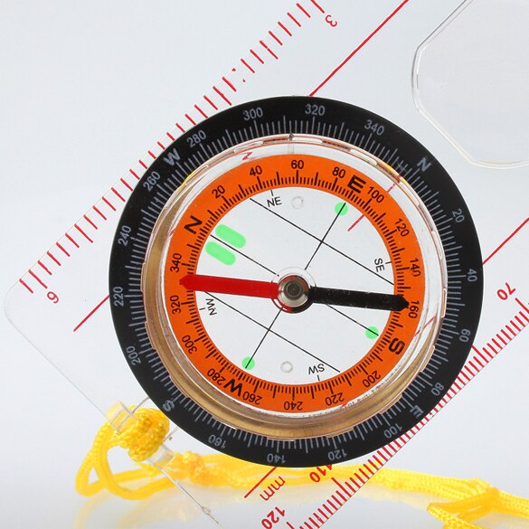 Wandelen Gradenboog Camping Kompas Ruler Vergrootglas Grondplaat Kaart Kompas Met Draagriem NG4S