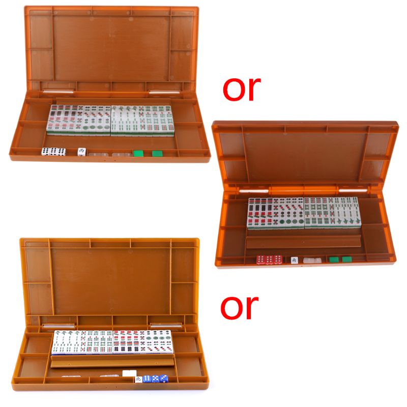 Travel Mahjong Set With Folding Mahjong Table Portable Leisure Mah Jong Game Kit