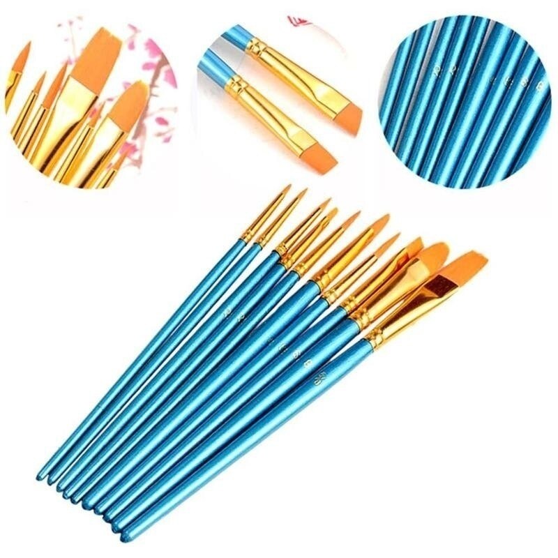 10pcs Painting Set 10pcs Acrylic Oil Watercolors Artist Paint Brushes