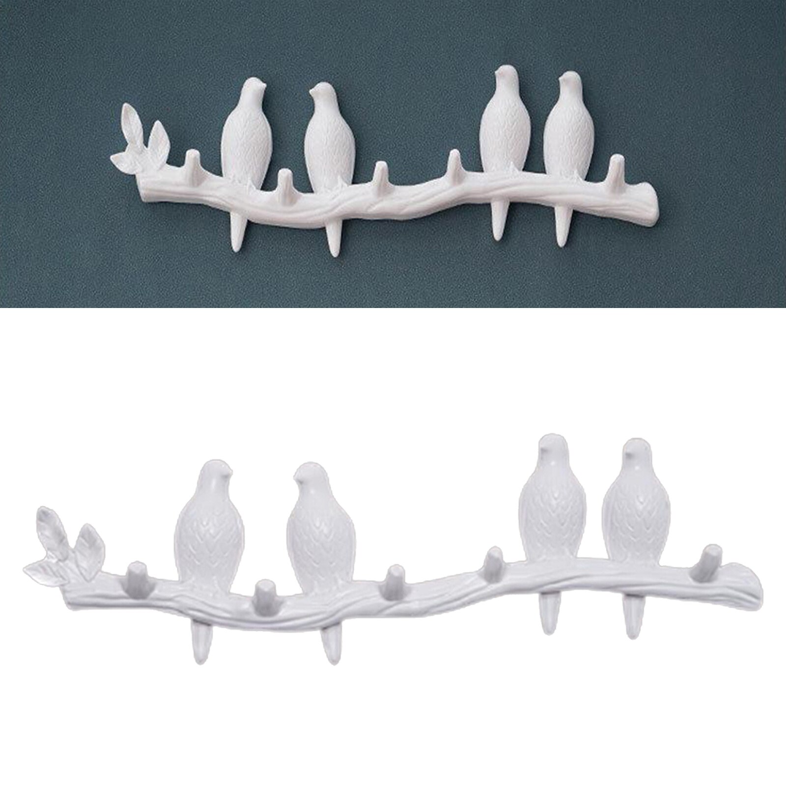 Creatieve Vogels Muur Gemonteerde Art Hanger Cap Holder Opslag Home Decor Parel 3 Vogel: white 4 bird