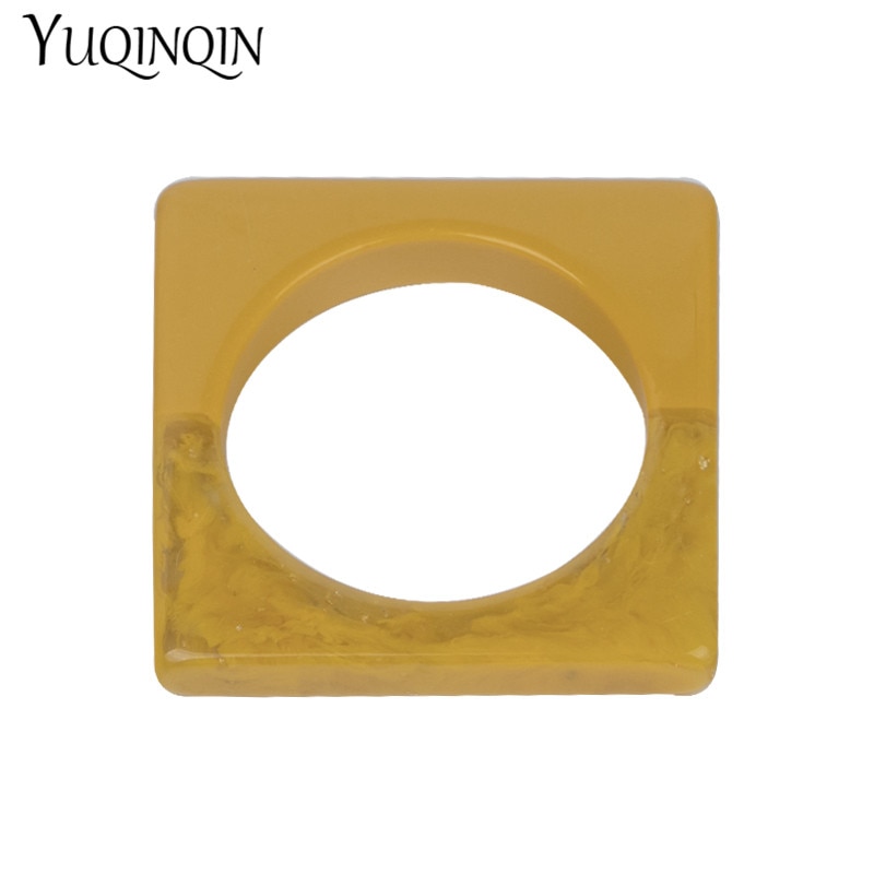 Pulseira vintage de resina, bracelete quadrado para mulheres, joias da moda, acrílico, geométrica, grande, para festa, pulseira para meninas