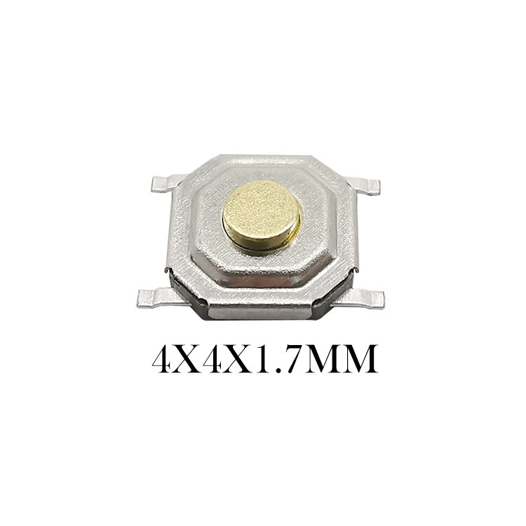 Mini interrupteur Tactile à bouton-poussoir momentané, 4x4mm, 50 pièces, PCB, 4x4x4.3/3.5/3/2/5/2/2/1mm: 4X4X1.7MM-50pcs