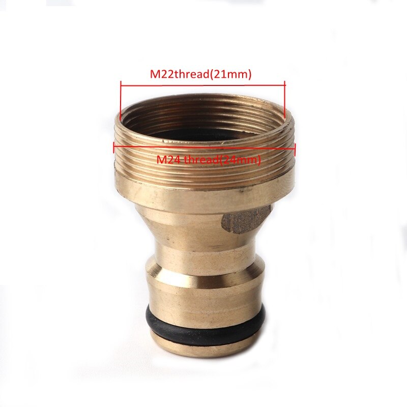2 stk  m22 m24 tråder kjøkkenkran hurtigkobling baderomskraner adapter hage vannkoblinger servant messing skjøter