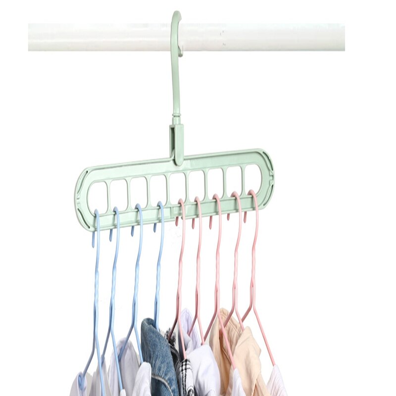 Space Saving Hanger 360 Rotating Magic Hanger Multi-function Folding Wardrobe Drying Clothes Storage Hangers Practical 9 Holes: C