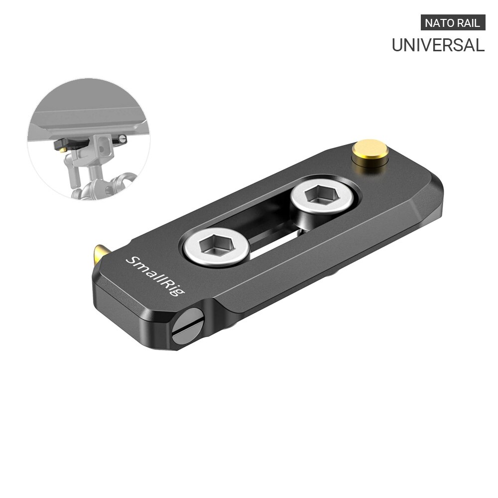 Smallrig Quick Release Safty Camera Rig Low-Profile Nato Rail 50 Mm Fr Qr Nato Handvat Evf Mount W /Veiligheidsspelden Op Beide Uiteinden 2468