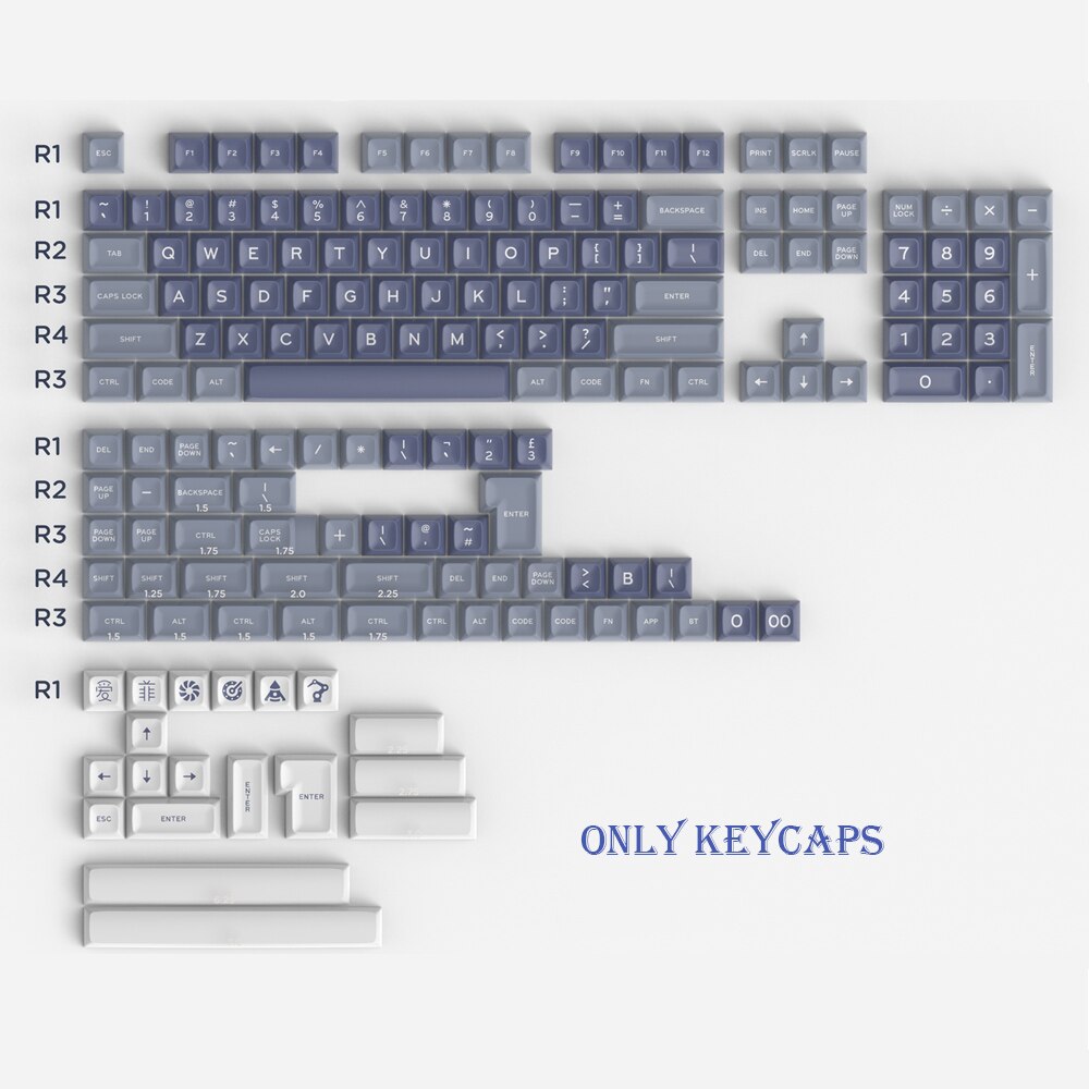 Yongqui 170 Keys DOUBLE SHOT SA Profile Keycap Gas Attack For GMMK pro GK68 Mechanical Game Keyboard: SA Fishing