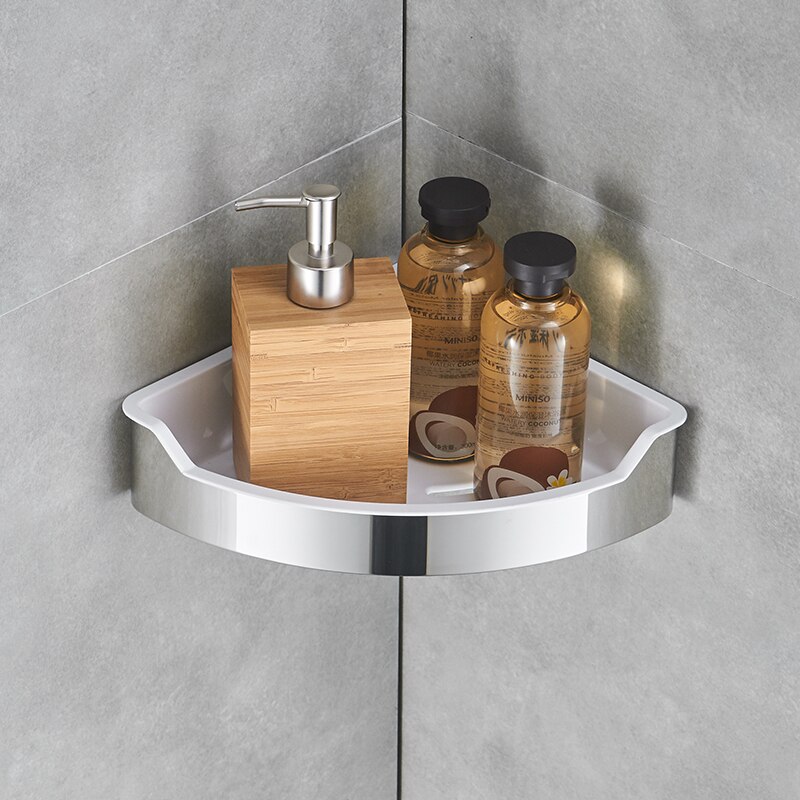 Badkamer Plank Wandmontage – Zelfklevend Opbergrek – Shampoo Houder & Keuken Kruidenrek – Geen Boren Nodig – PP Organizer – 35x23,5 cm