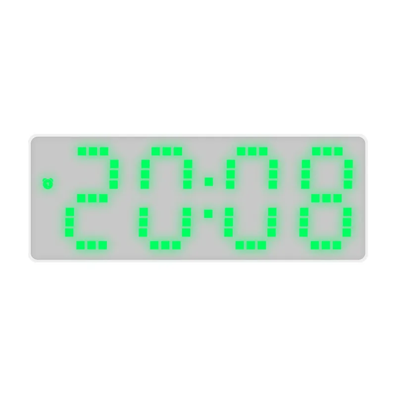 Acryl // Spiegel digitaler Wecker Sprach steuerung bunte Schrift Nacht modus Tisch uhr Schlummer 12/24h elektronische LED-Uhren: YELLOW