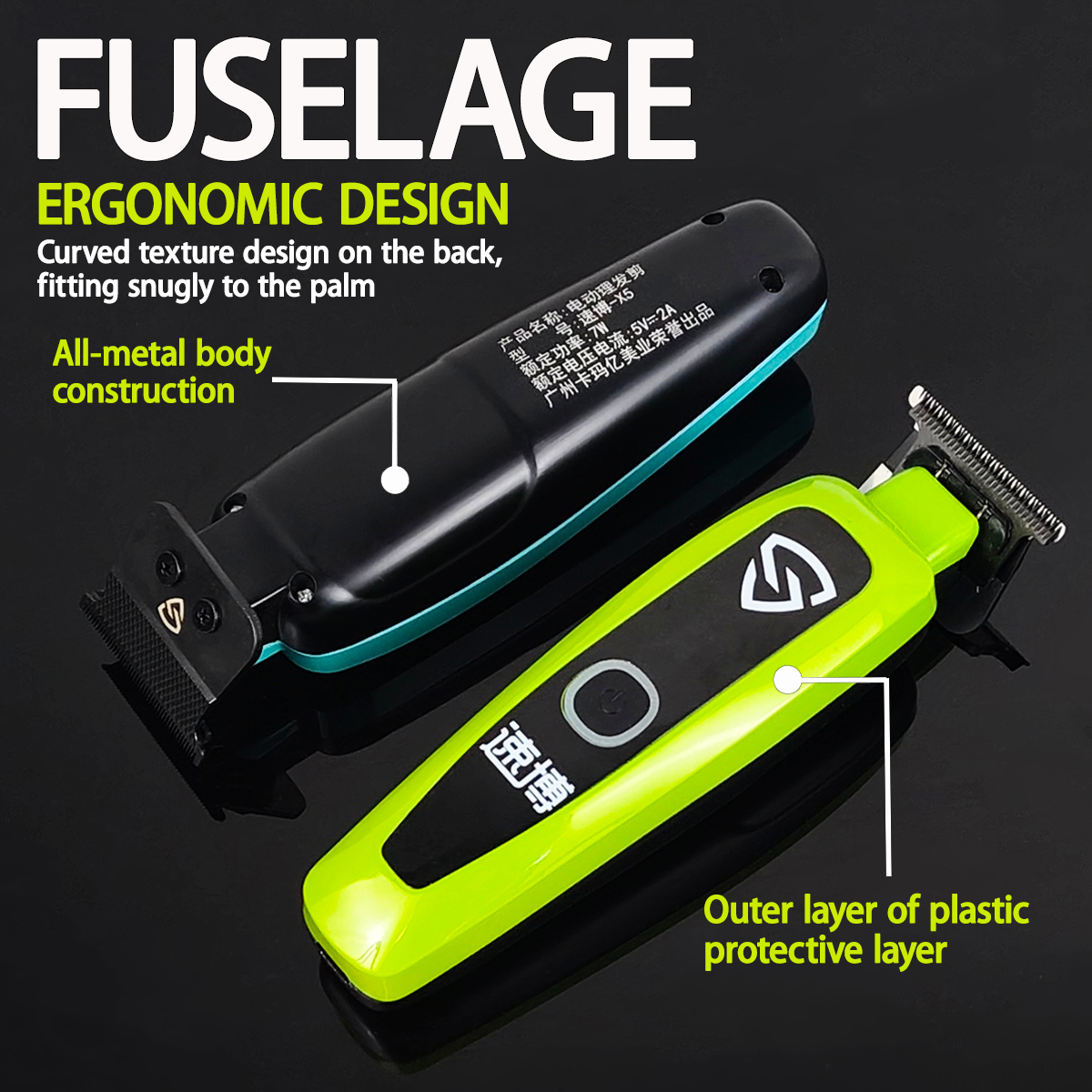Brdclip x5 7200rpm aparador de cabelo profissional dlc lâmina de squama máquina de acabamento de cabelo detalhe clipper para homem barbearia