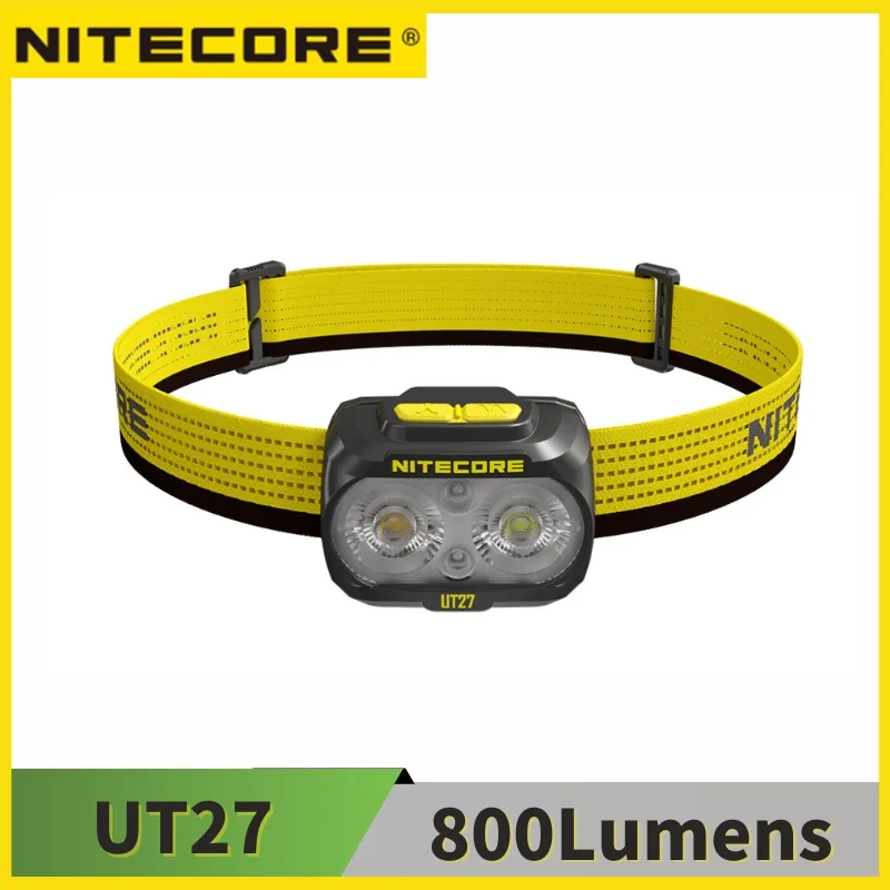 NITECORE UT27 Koplamp 800 Lumen USB Oplaadbare Dual Beam licht Verwijderbare Oplaadbare Batterij Troch Koplamp