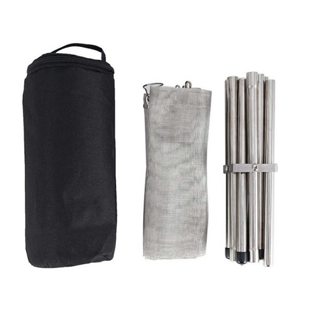 Outdoor Fire Pit Folding Campfire Stand Portable Outdoor Camping Incinerator Stainless Steel BBQ Burning Folding Wood Stove Tool