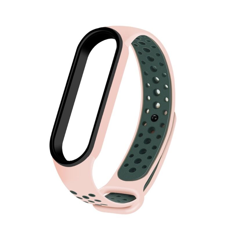 Vervangende zachte siliconen polsband met driekleurige horlogeband voor de xi-aomi mi band 5 slimme armband