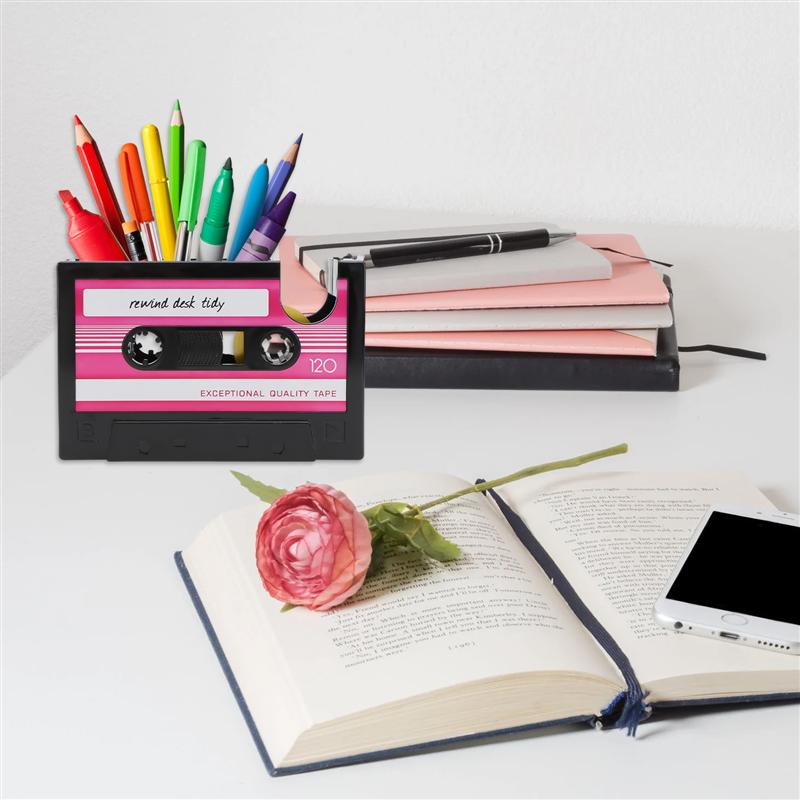 1pc Cassette ruban porte-stylo bureau rangé conteneur bureau maison Pot à crayons