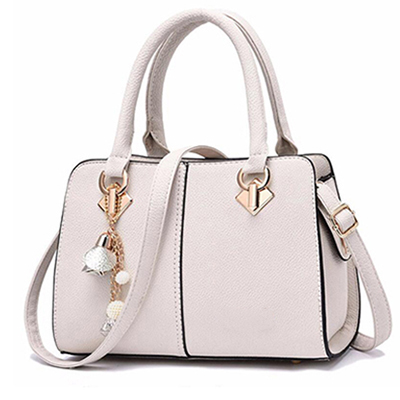 vrouwen hardware ornamenten solid totes handtas lady party purse casual crossbody messenger schoudertassen: Beige