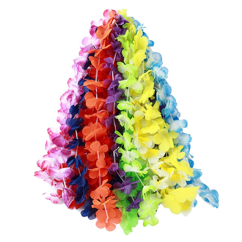 36 stks/pak Hawaiian Party Kunstmatige Bloemen leis Garland Ketting Hawaii Strand Bloemen Luau Zomer Tropical Party Decoratie