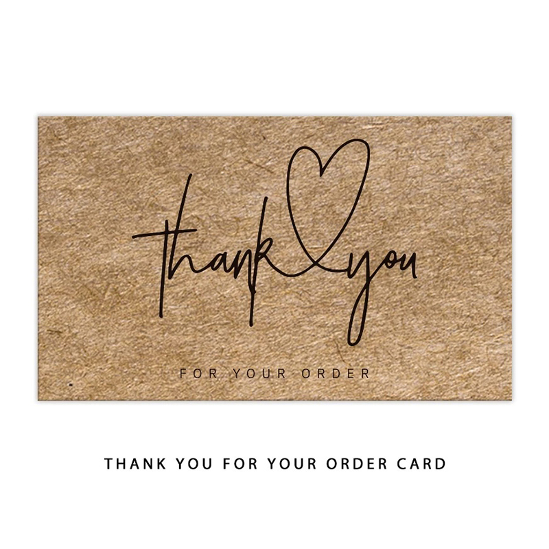 30pcs/bag Thank You for Your Order Cards 3D Kraft Paper Thanks Greeting Card Appreciation Cardstock for Small Business Sellers