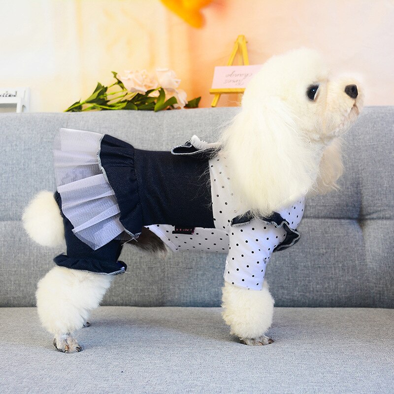 Monos de Estilo Princesa de cuatro patas para perro, ropa de otoño e invierno para mascotas, ropa de Chiuhahua