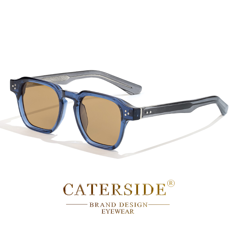 Caterside clássico quadrado óculos de sol masculino núcleo inserção templo marca luxo óculos de sol feminino viagem praia festa festival presentes: Gengibre