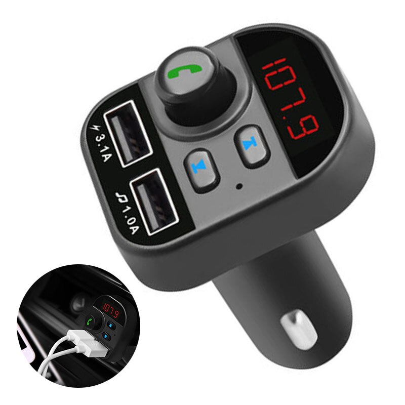 Handsfree Car Kit Draadloze Snelle Oplader Past Voor Smartphone Fm-zender Draadloze Auto Auto Fm-zender Dual Usb Charger