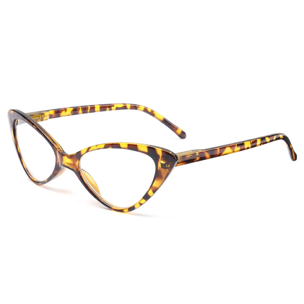Mode Kat Ogen Leesbril Ultalight Kleine Frame Clear Lens Verziend Brillen Voor Vrouwen &amp; Mannen Met + 10to + 40: +300 / flower